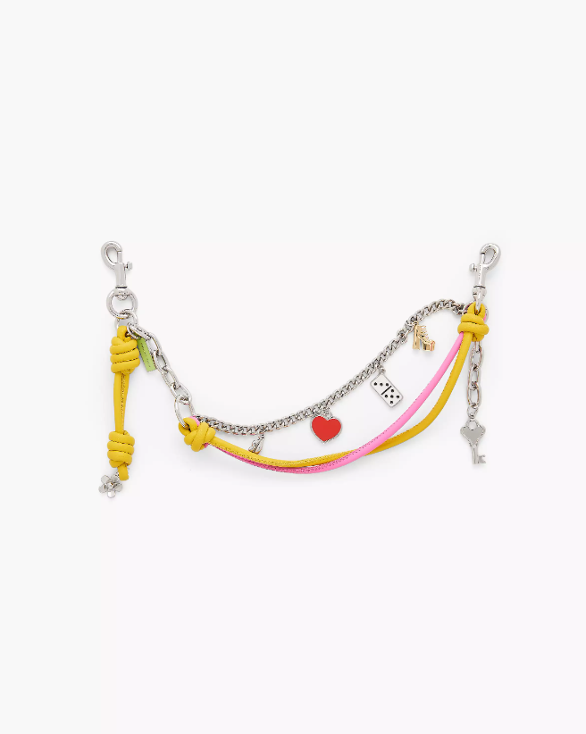 The Mini Icon Chain Bag Charm bow pink multi